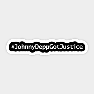 Johnny Depp Got Justice Hashtag Minimal Typography White Text Sticker